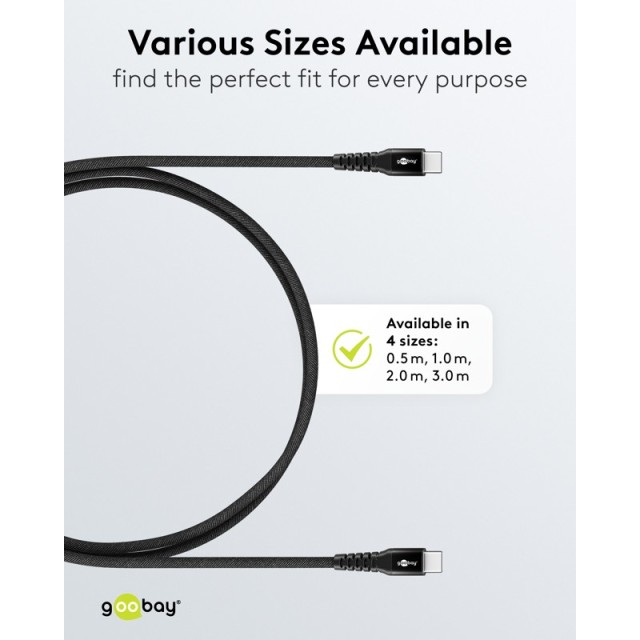 Goobay USB-C 3m Textile Cable Black