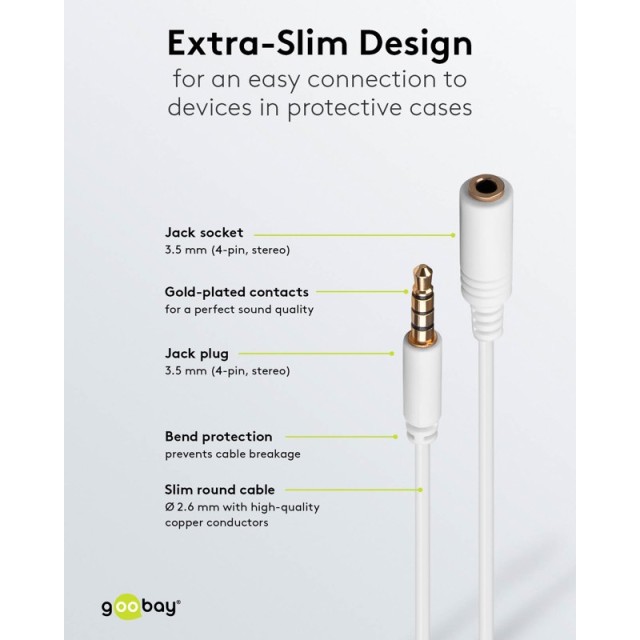 Goobay 4-Pin Headphone Audio Extension Cable