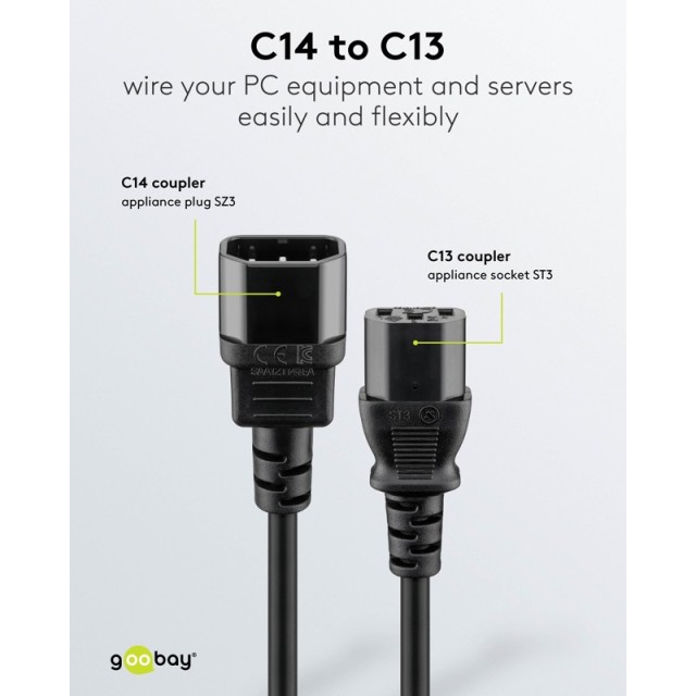 Goobay C13 to C14 Power Cord