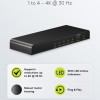 Goobay 1 to 4 HDMI Splitter 4K 30Hz Black