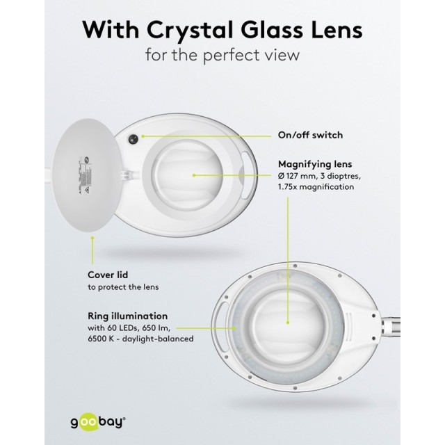 Goobay 8W LED Magnifying Lamp White