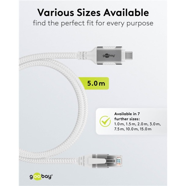 Goobay USB-C 3.1 to RJ45 Ethernet Cable 5m