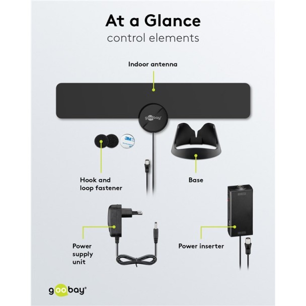 Goobay Indoor TV Antenna 30dB White