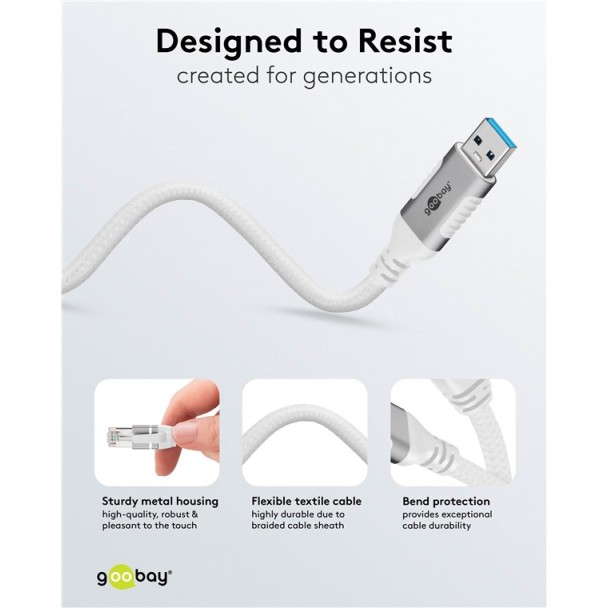Goobay USB-A 3.0 to RJ45 Ethernet Cable 2m