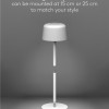 Goobay Wireless LED Table Lamp, Size S, 25 cm, white
