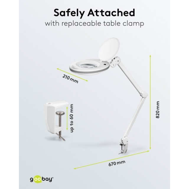 Goobay 8W LED Magnifying Lamp White