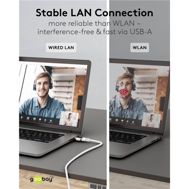 Goobay USB-A 3.0 to RJ45 Ethernet Cable 3m