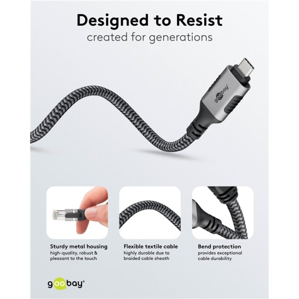 Goobay USB-C 3.1 to RJ45 Ethernet Cable 2m