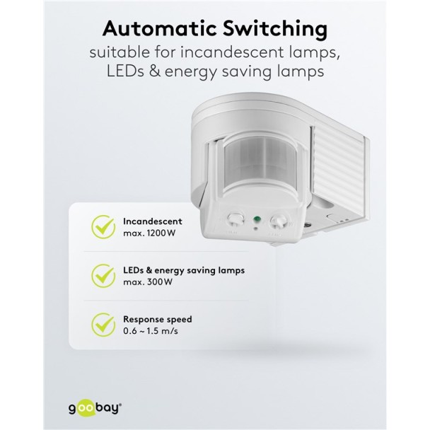 Goobay PIR Motion Sensor White
