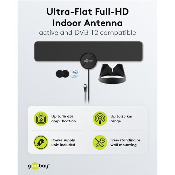 Goobay Indoor TV Antenna 30dB White