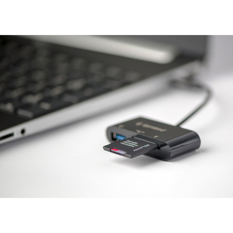 Gembird Compact USB Type-C Combo Card Reader Hub
