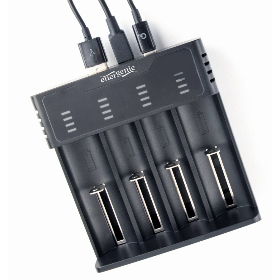 Energenie Ni-MH + Li-ion Fast Battery Charger Black