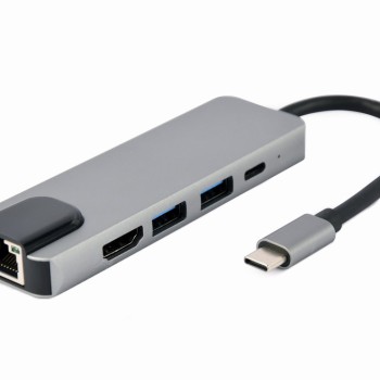 Cablexpert USB Type-C 5-in-1 Multiport Adapter (Hub + HDMI + PD + LAN)