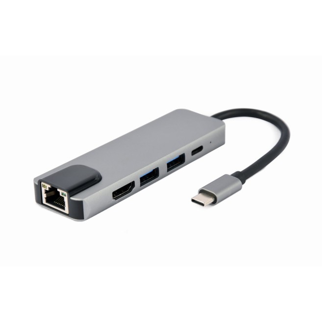 Cablexpert USB Type-C 5-in-1 Multiport Adapter (Hub + HDMI + PD + LAN)