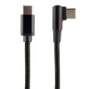 Cablexpert Angled Cotton Braided Type C Male-Male Cable 0.2m Black