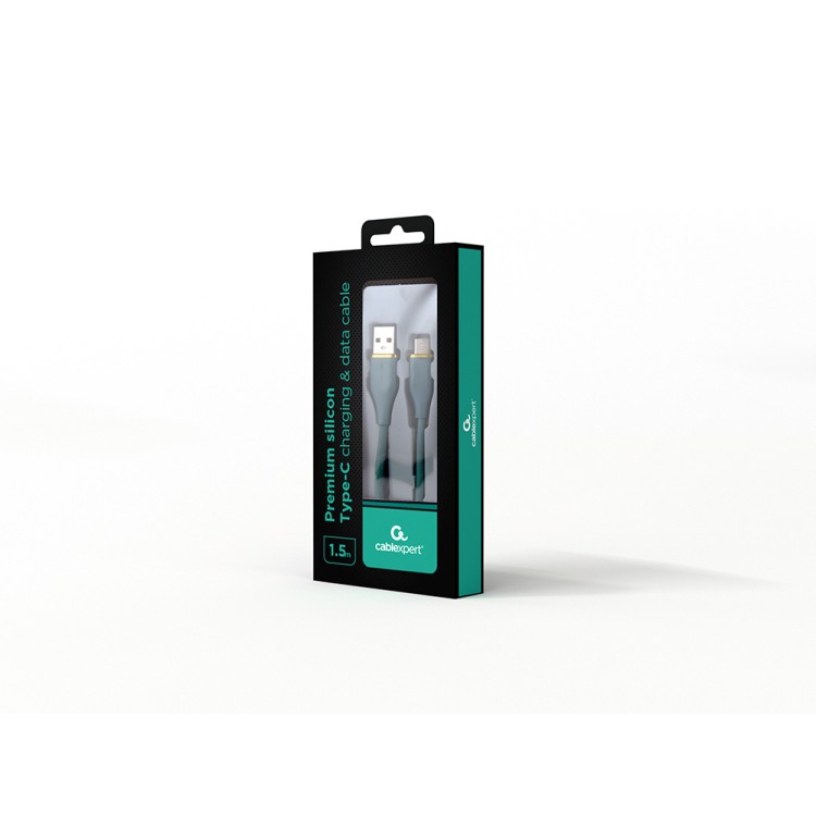 Cablexpert Premium Silicon USB Type-C Cable 1.5m Green