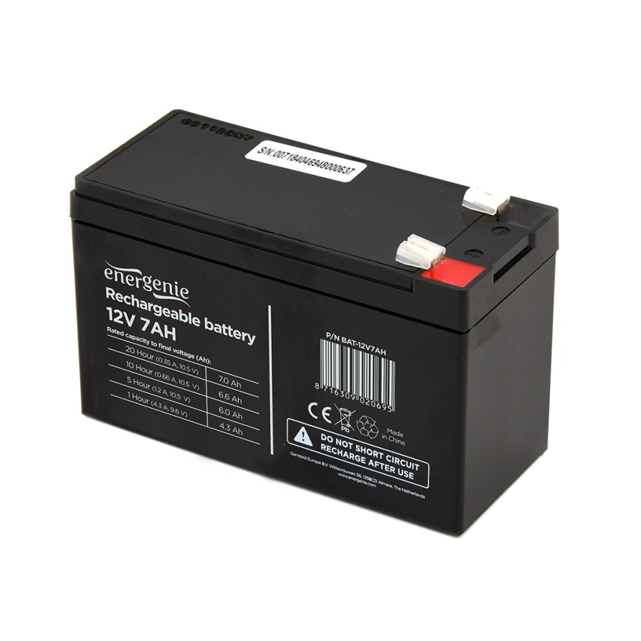 Energenie Lead Acid Battery 12V 7Ah