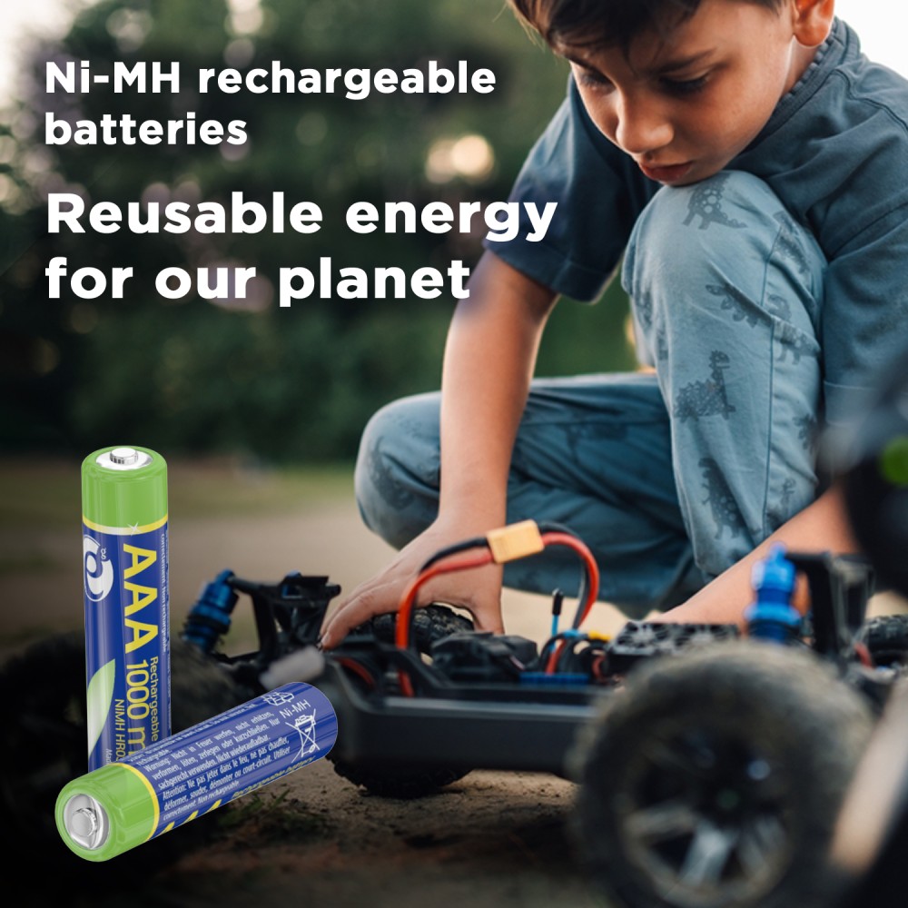 Energenie Ni-MH Rechargeable AAA Batteries (2pcs Blister Pack)